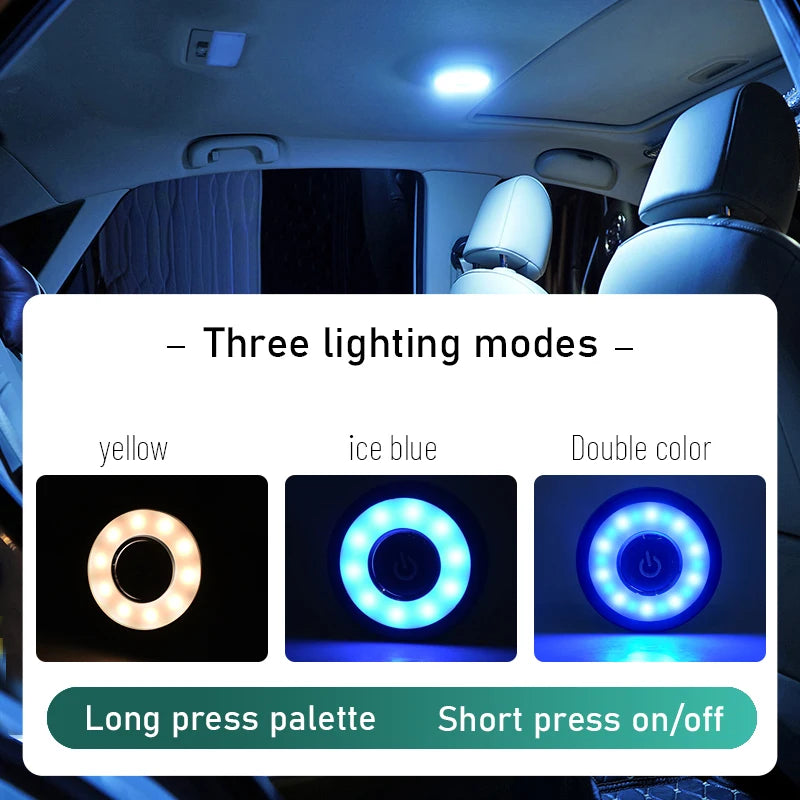 Led toque luz sem fio iluminação interior do carro auto telhado lâmpada de leitura para porta pé tronco caixa armazenamento carregamento usb