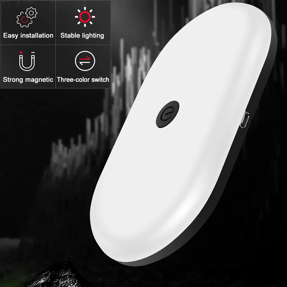 Luz do telhado do carro iluminação interior teto magnético atmosfera luz de leitura armário quarto iluminação carregamento usb sem fio