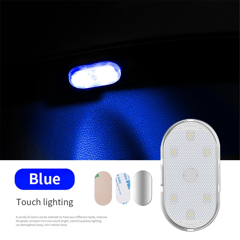 Multi cor luz do carro sem fio led toque luz telhado sensor de leitura lâmpada mini luz carregamento usb acessórios interiores automóveis