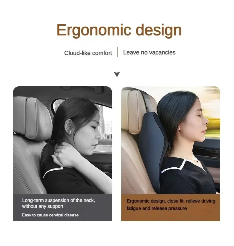 Almofada de assento de encosto de cabeça de carro respirável travesseiro de espuma de memória apoio de cabeça descanso de pescoço para carros travesseiros de viagem encosto de espuma de memória 3d