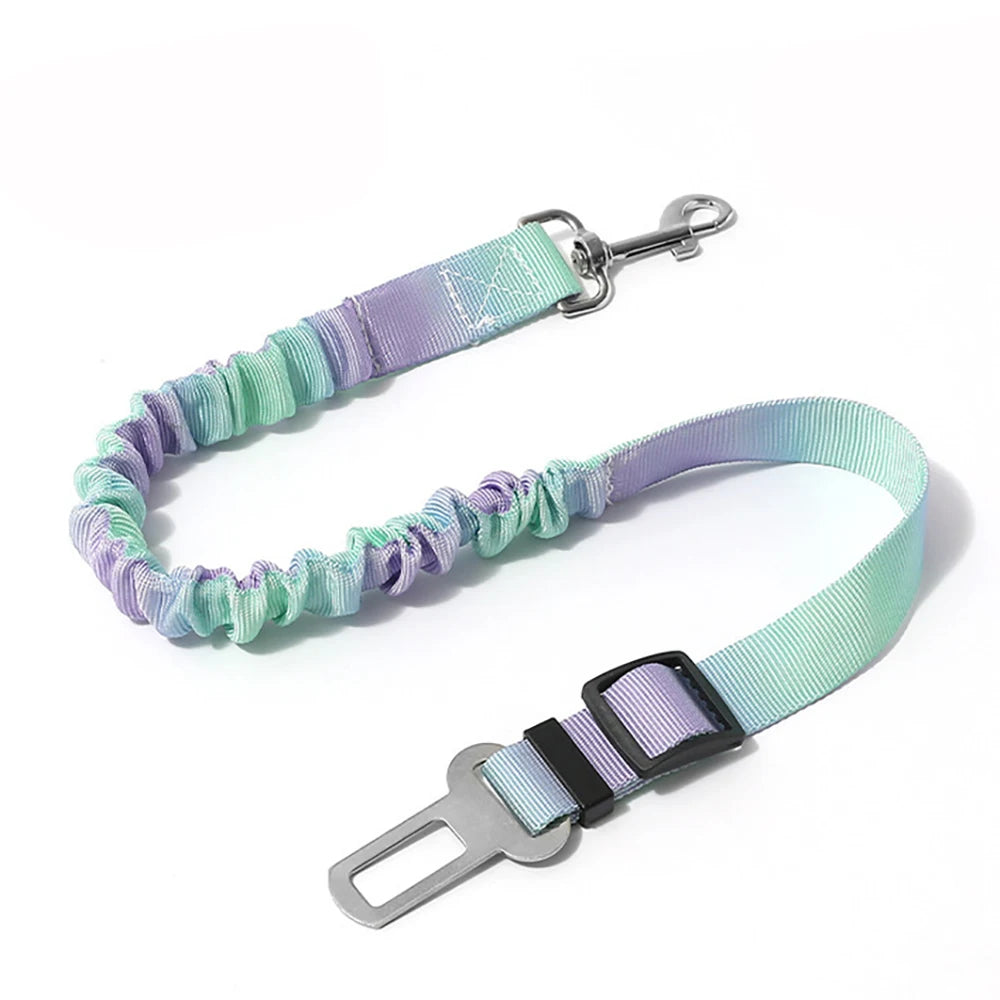 Trela para animais de estimação do cinto de segurança do carro para cães-alça de segurança ajustável do veículo, clipe de arnês de viagem à prova de colisão para cães pequenos, médios e grandes,