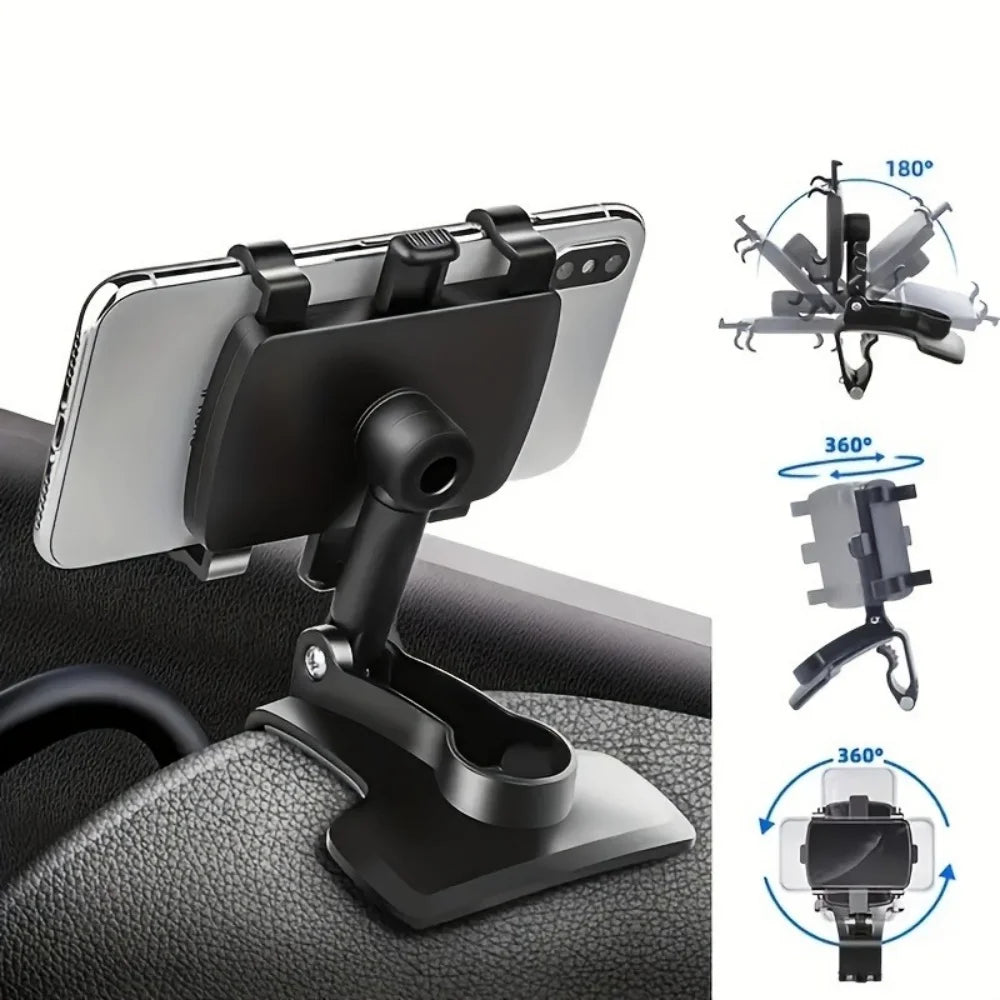 Suporte de telefone universal pour tableau de bord de voiture 360 °     Suporte de voiture para Smartphone giratório, para iPhone,