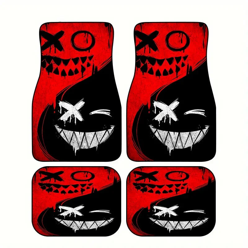 Tapetes universais para todas as estações, 4 unidades, fibra de poliéster, com base antiderrapante, fácil de limpar, acessórios interiores do carro