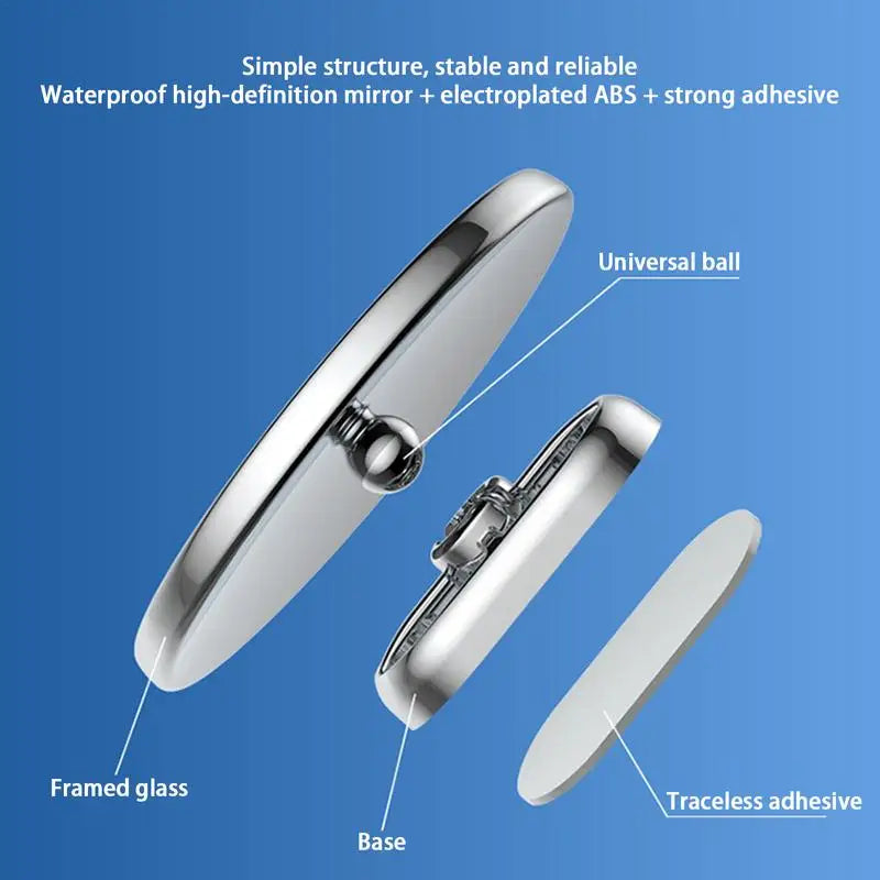 Car Blind Spot Spots Espelhos Convexos, de alta definição Car Rear View Espelhos, Blindspot, Fish Eye Shapes, 2pcs