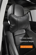 Travesseiro de encosto de cabeça de carro de malha respirável, suporte lateral universal, almofada de pescoço com capa de couro pu para alívio da dor na cabeça, conforto da unidade