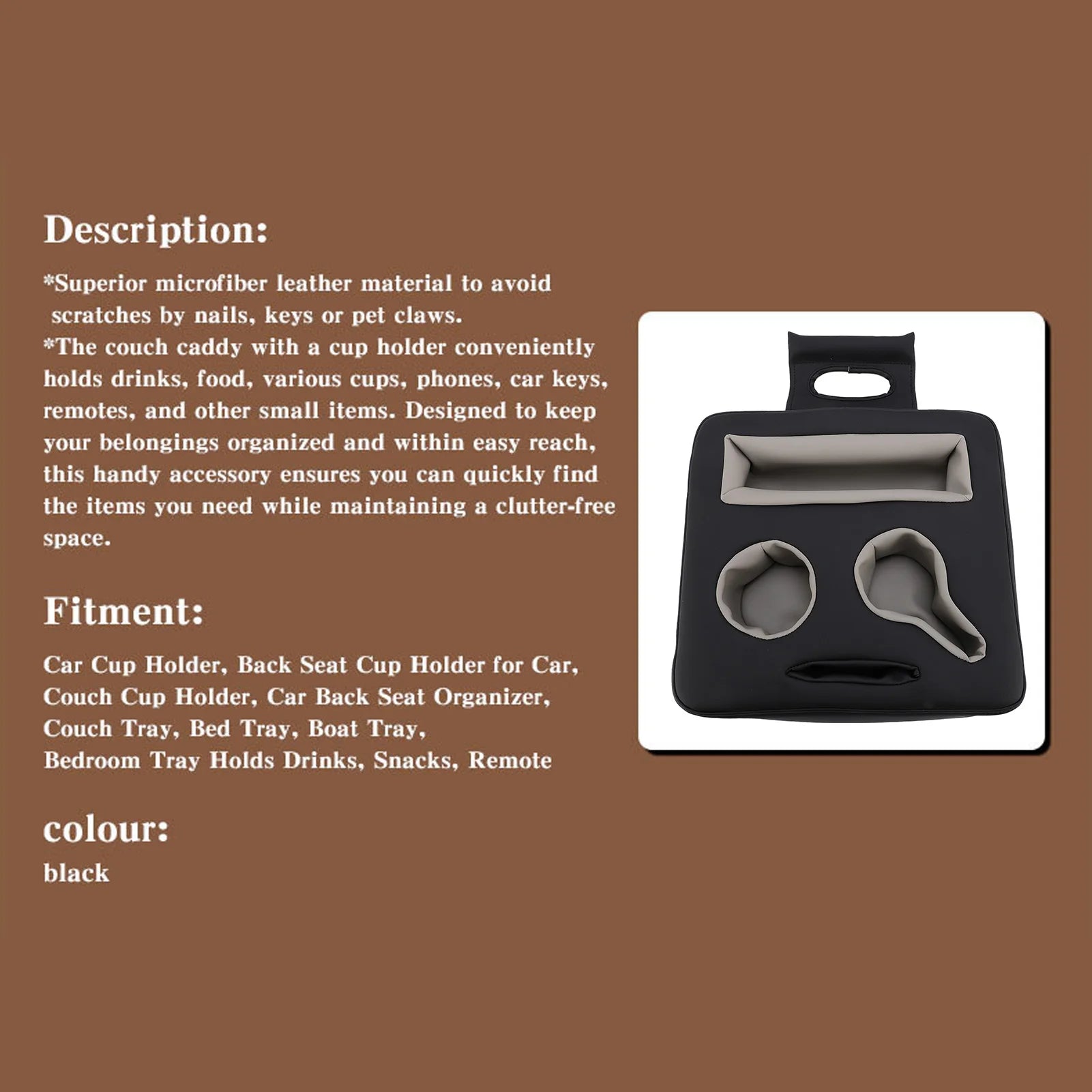 Organizador de copos para banco traseiro de carro, suporte de copo para banco traseiro de carro, fácil de limpar, estável, manter ordenado, versátil para sofá-cama para bebidas, lanches