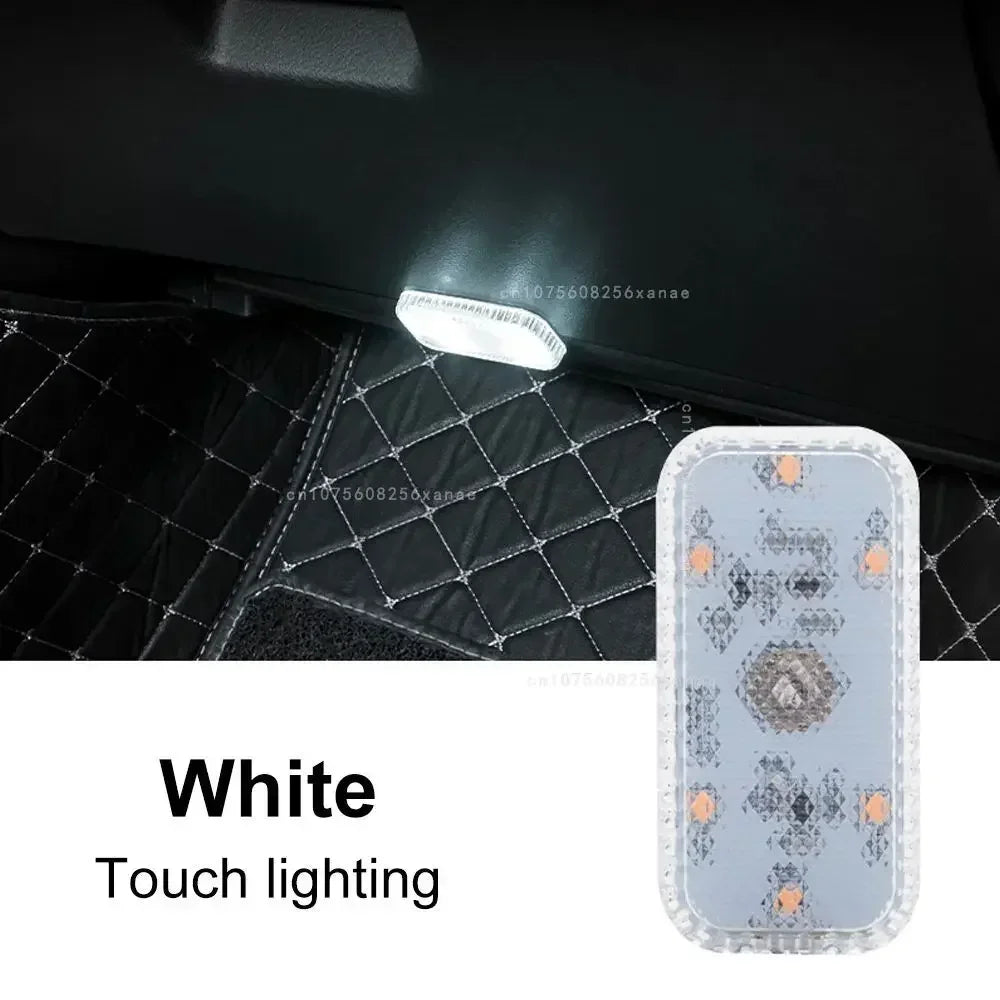 Sensor de toque do carro led luz ambiente interior do carro lâmpada leitura teto sem fio usb recarregável atmosfera luz