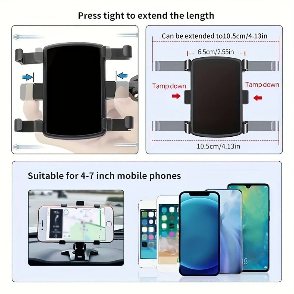 Suporte de telefone universal pour tableau de bord de voiture 360 °     Suporte de voiture para Smartphone giratório, para iPhone,