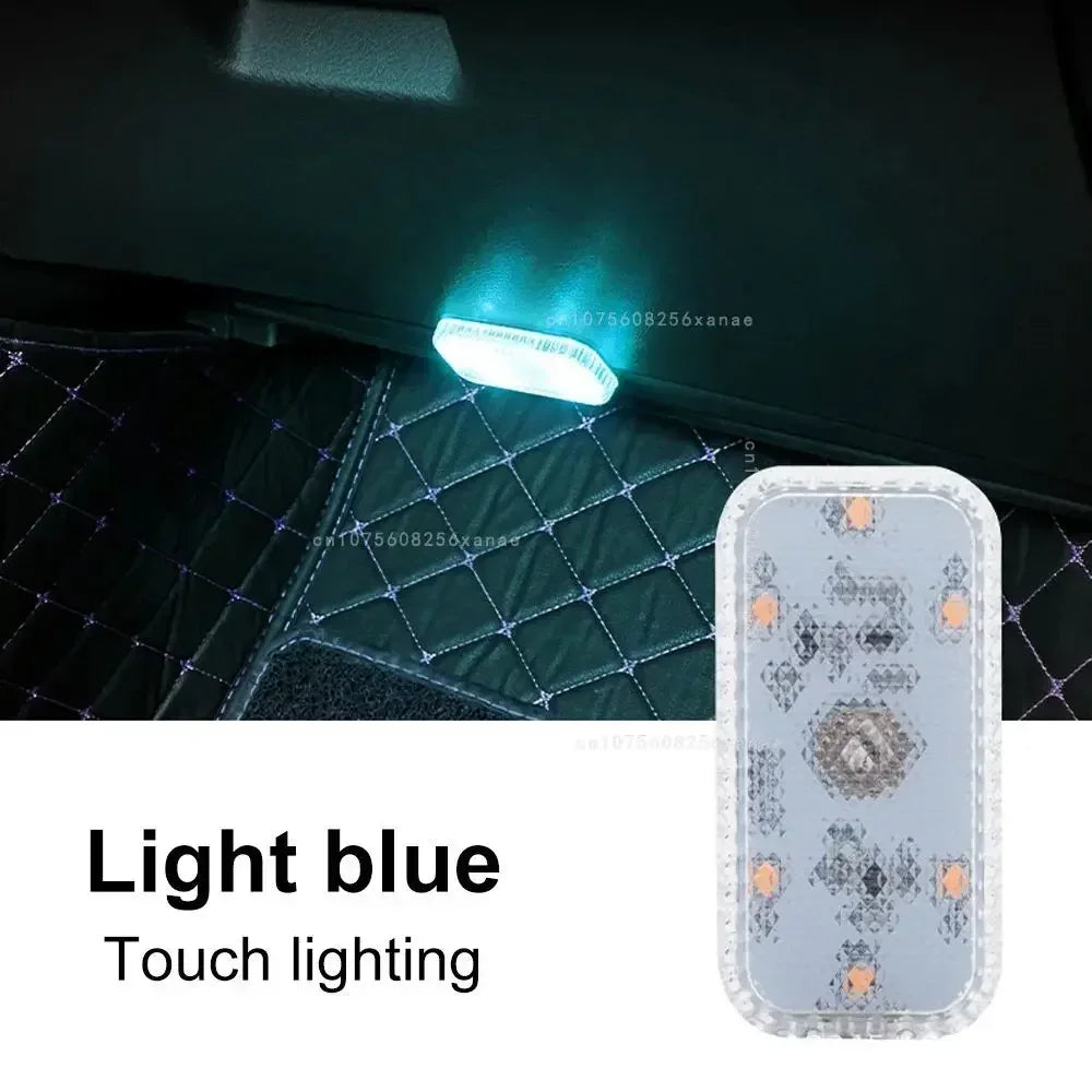 Sensor de toque do carro led luz ambiente interior do carro lâmpada leitura teto sem fio usb recarregável atmosfera luz