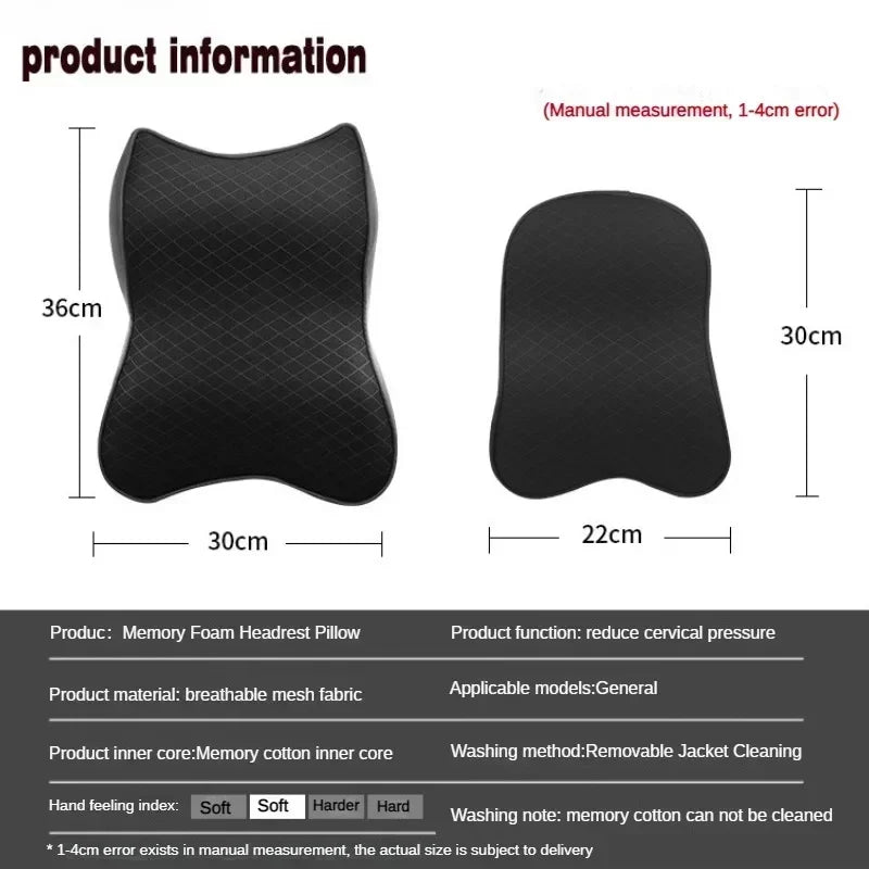 Almofada de assento de encosto de cabeça de carro respirável travesseiro de espuma de memória apoio de cabeça descanso de pescoço para carros travesseiros de viagem encosto de espuma de memória 3d