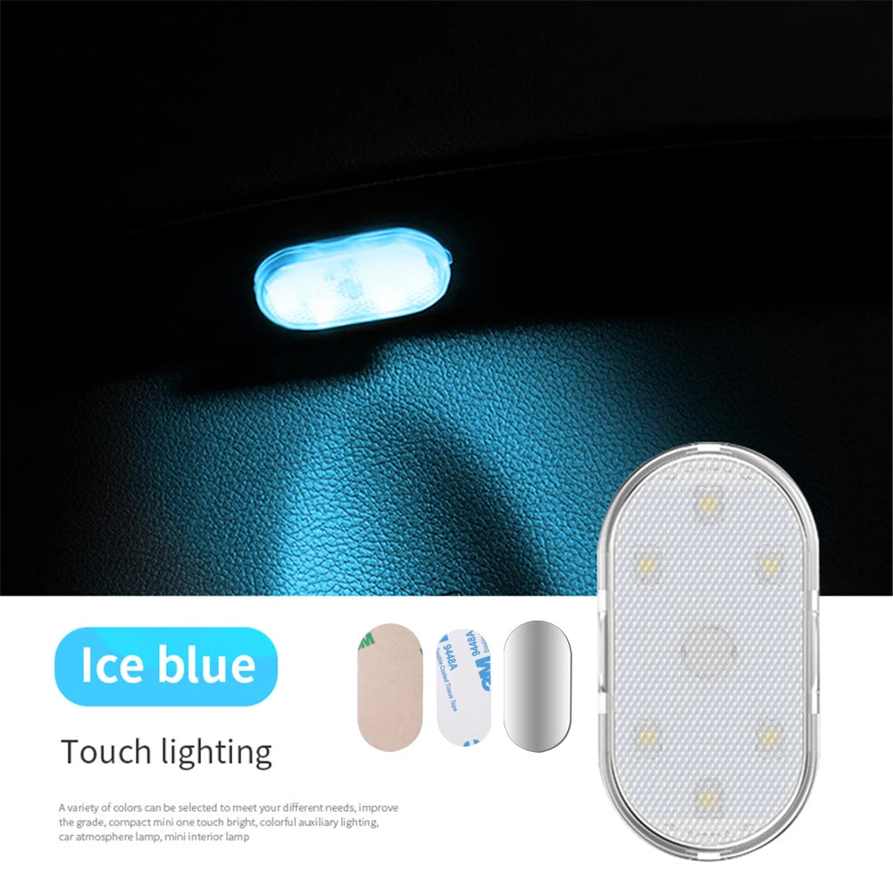 Multi cor luz do carro sem fio led toque luz telhado sensor de leitura lâmpada mini luz carregamento usb acessórios interiores automóveis