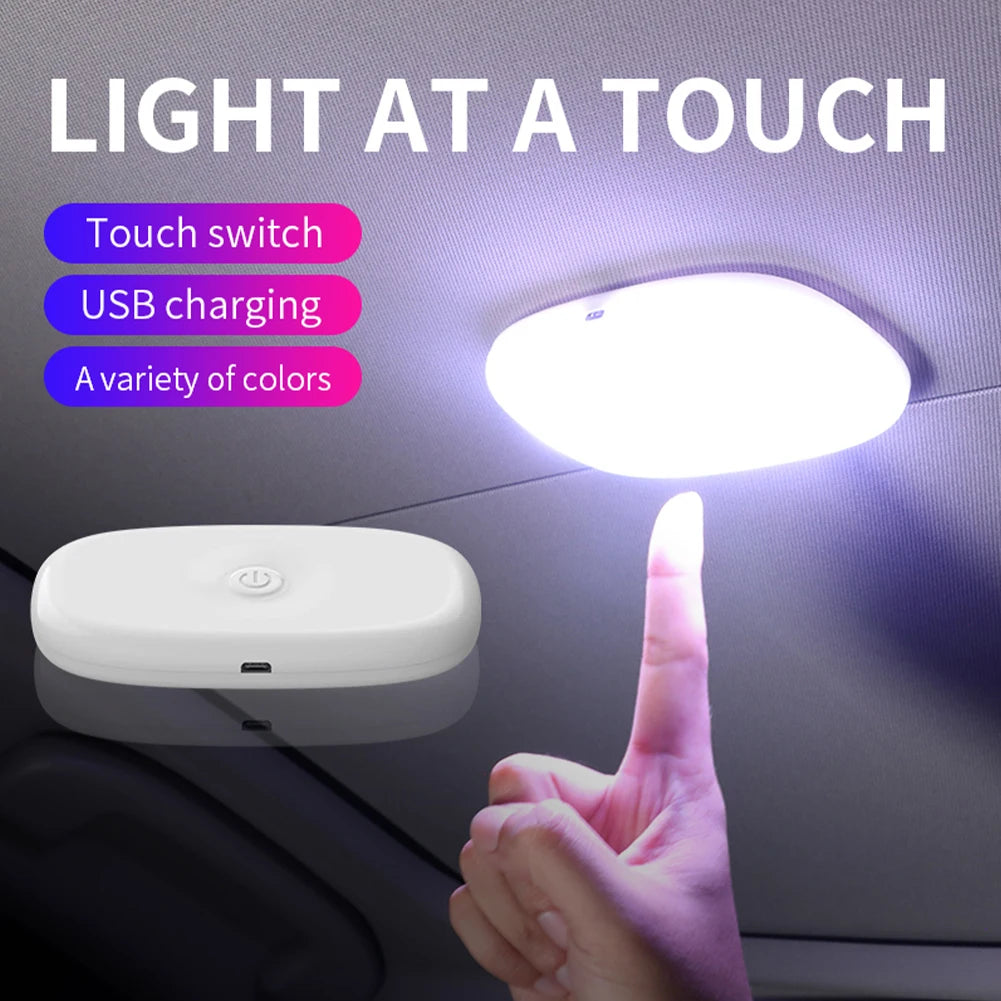 Carro led luzes de toque sem fio luz interior magnética luz da porta automática telhado lâmpada leitura usb recarregável 5v