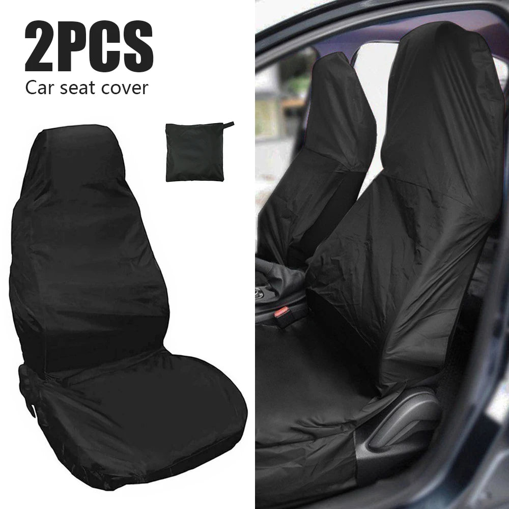 2 pçs capa de assento de carro à prova dwaterproof água universal capas de assento de automóvel protetor de almofada respirável puxar carga antiincrustante capas de poeira
