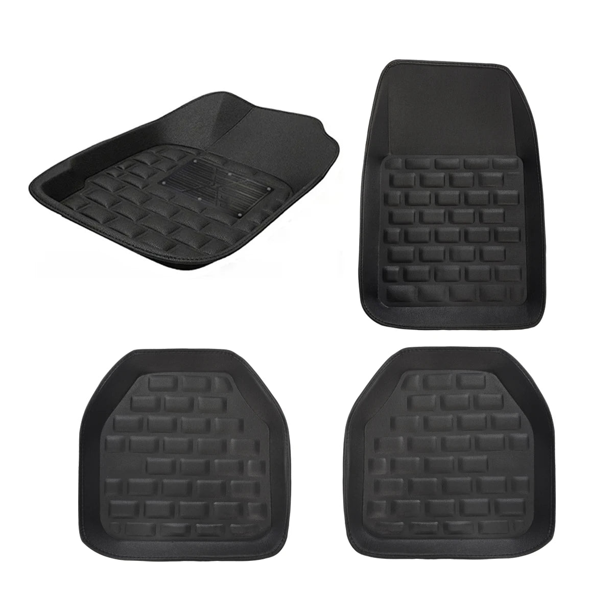 4 pçs universal preto auto tapetes pé carpetes estilo do carro para espanador premium conjunto completo tapete acessórios do carro
