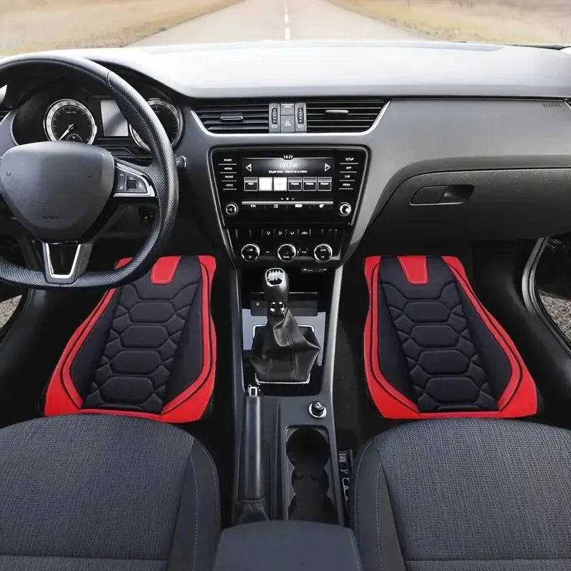 4 pçs tapetes do carro universal à prova dwaterproof água frente traseira conjunto completo tapetes de automóveis resistente ao desgaste e à sujeira couro auto tapete