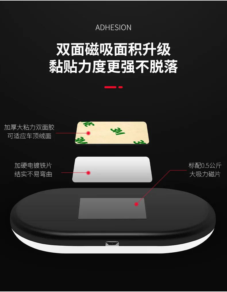 Luz do telhado do carro iluminação interior teto magnético atmosfera luz de leitura armário quarto iluminação carregamento usb sem fio