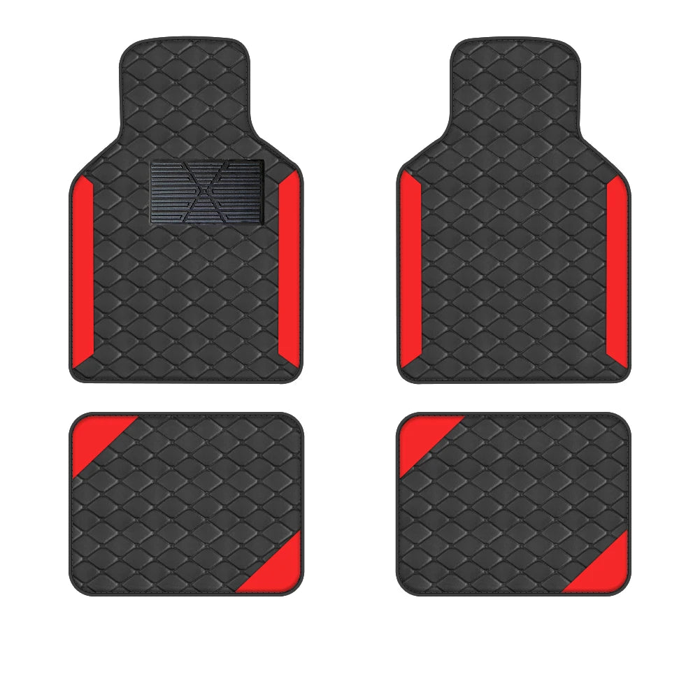 4 pçs conjunto de tapete de luxo para movimentação da mão esquerda universal tapete de carro almofada de proteção couro do plutônio para resistente ao desgaste antiderrapante