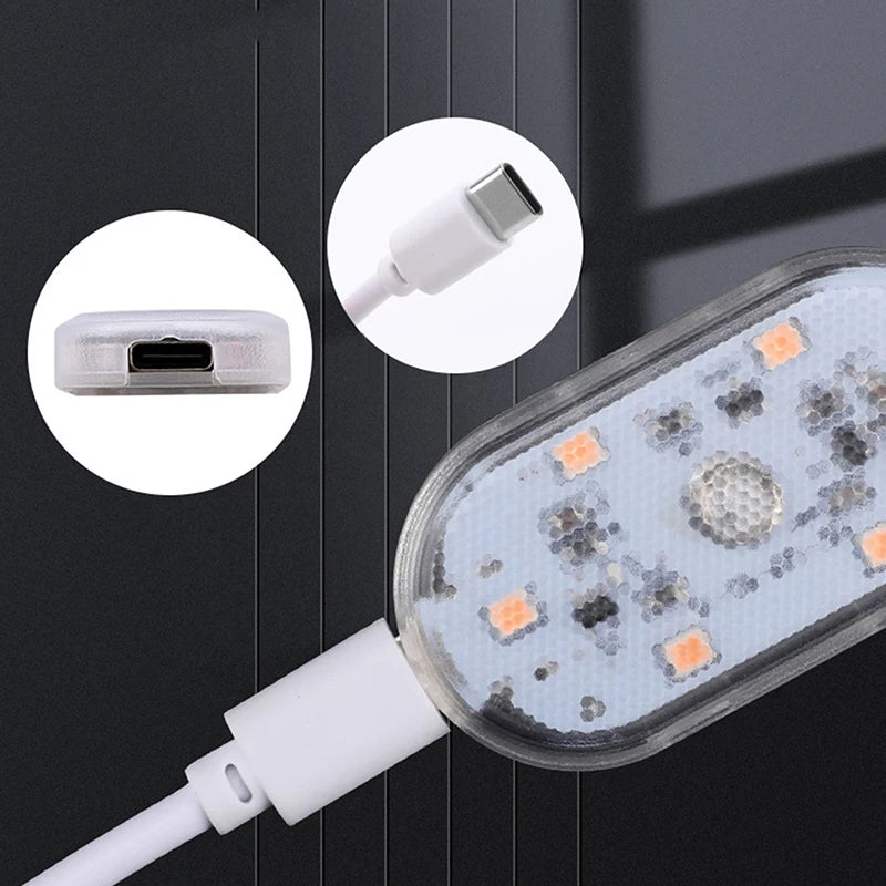 Carro led luzes de toque sem fio luz interior magnética luz da porta automática telhado lâmpada leitura usb recarregável 5v