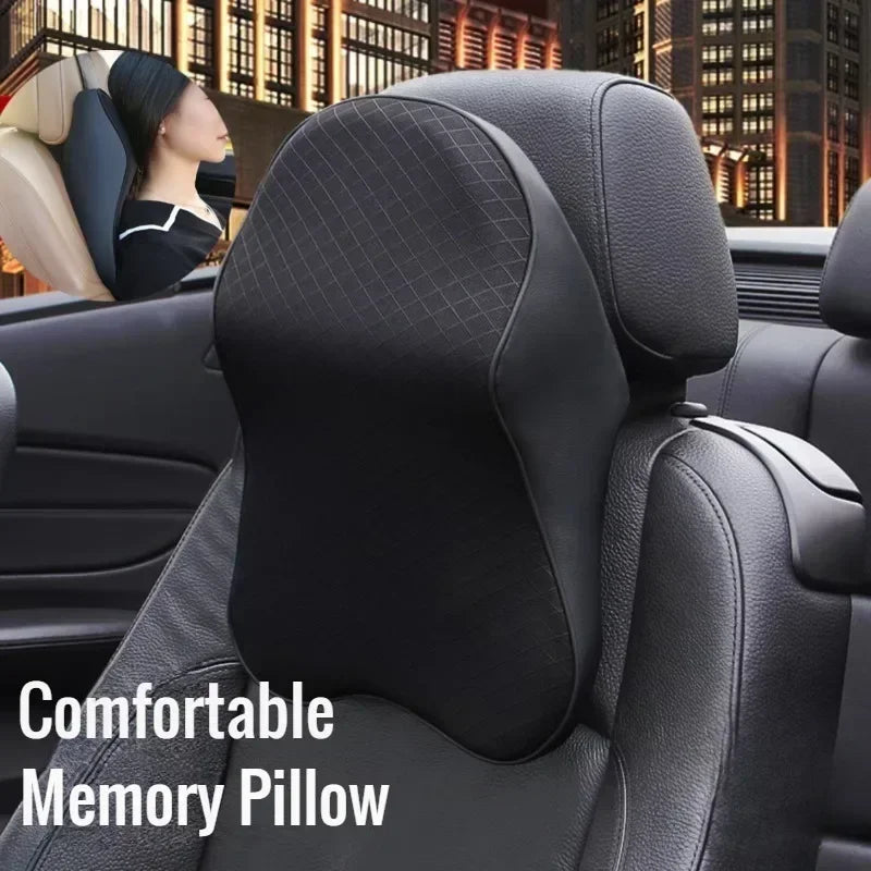 Almofada de assento de encosto de cabeça de carro respirável travesseiro de espuma de memória apoio de cabeça descanso de pescoço para carros travesseiros de viagem encosto de espuma de memória 3d