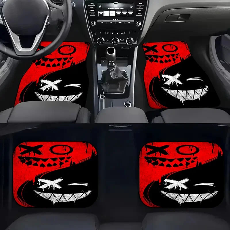 Tapetes universais para todas as estações, 4 unidades, fibra de poliéster, com base antiderrapante, fácil de limpar, acessórios interiores do carro