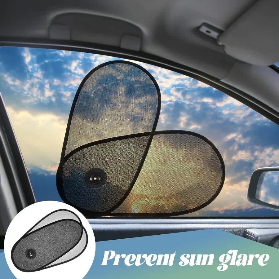 1 conjunto de guarda-sol para janela de carro: ajustável, giratório e proteção lateral do pára-brisa
