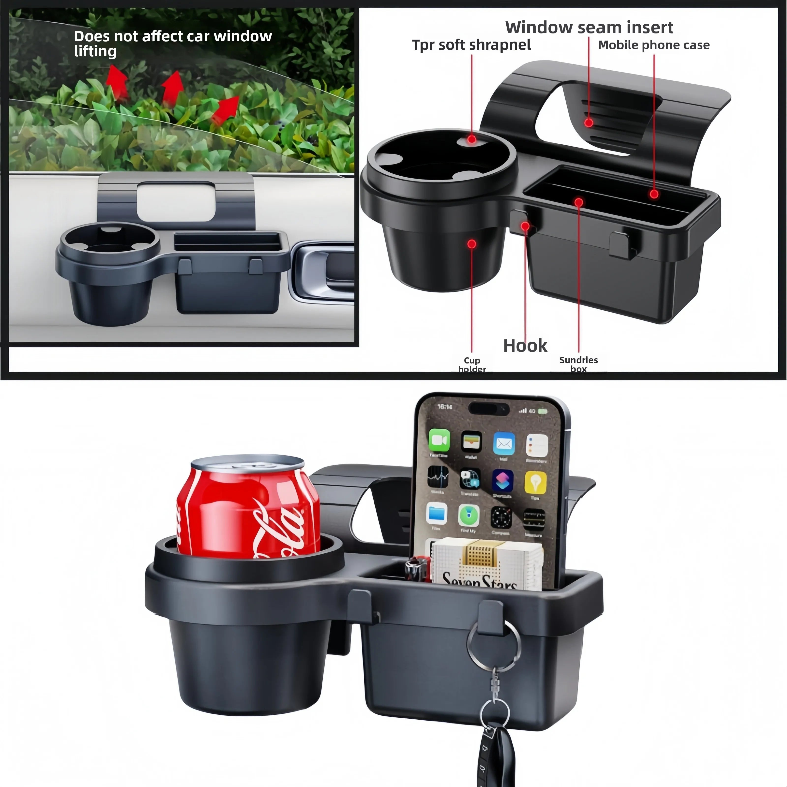 Suporte de copo do carro organizador montagem do telefone bandeja armazenamento interior automático porta janela bolso rack multifuncional garrafa bebida acessório