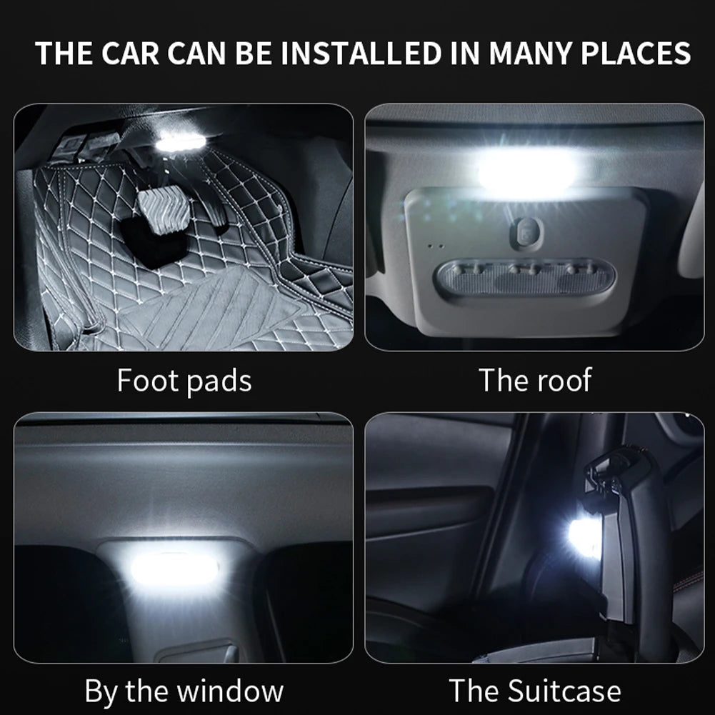 Carro led luzes de toque sem fio luz interior magnética luz da porta automática telhado lâmpada leitura usb recarregável 5v