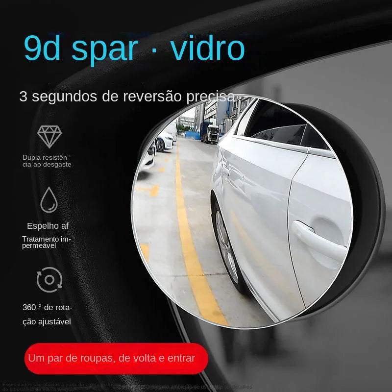 Espelho retrovisor ajustável do ponto cego do carro, ângulo largo, 360 graus, pequeno, redondo, auxiliar, espelho convexo, reverso