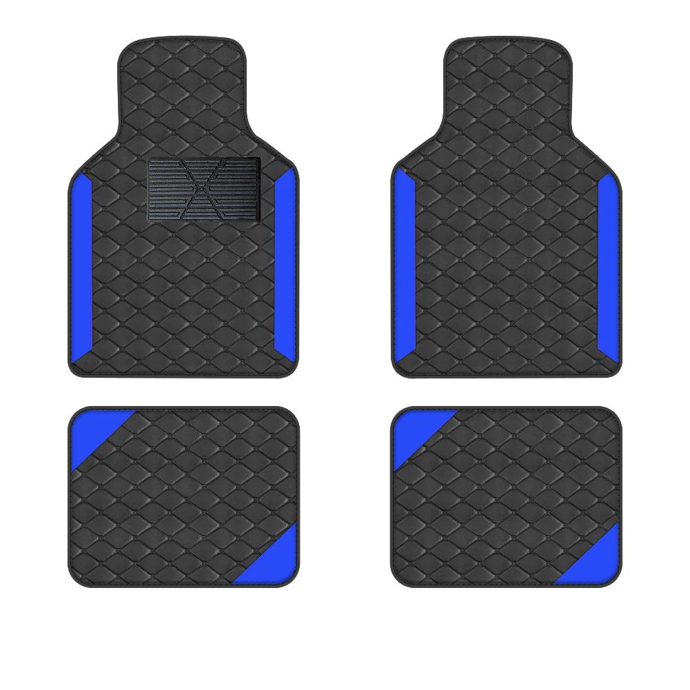 4 pçs conjunto de tapete de luxo para movimentação da mão esquerda universal tapete de carro almofada de proteção couro do plutônio para resistente ao desgaste antiderrapante