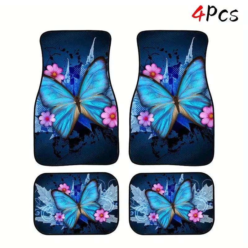 4 pçs tapetes do carro padrão boêmio europeu étnico auto tapete de borracha universal acessórios interiores para assentos dianteiros e traseiros
