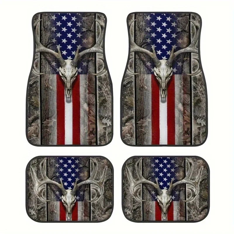 4 pçs tapetes do carro padrão boêmio europeu étnico auto tapete de borracha universal acessórios interiores para assentos dianteiros e traseiros