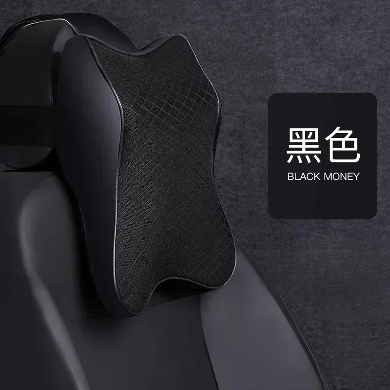 Almofada de assento de encosto de cabeça de carro respirável travesseiro de espuma de memória apoio de cabeça descanso de pescoço para carros travesseiros de viagem encosto de espuma de memória 3d