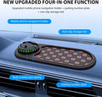 Suporte de telefone para painel de carro, tapete adesivo multifuncional antiderrapante com placa de número de telefone de estacionamento para carro