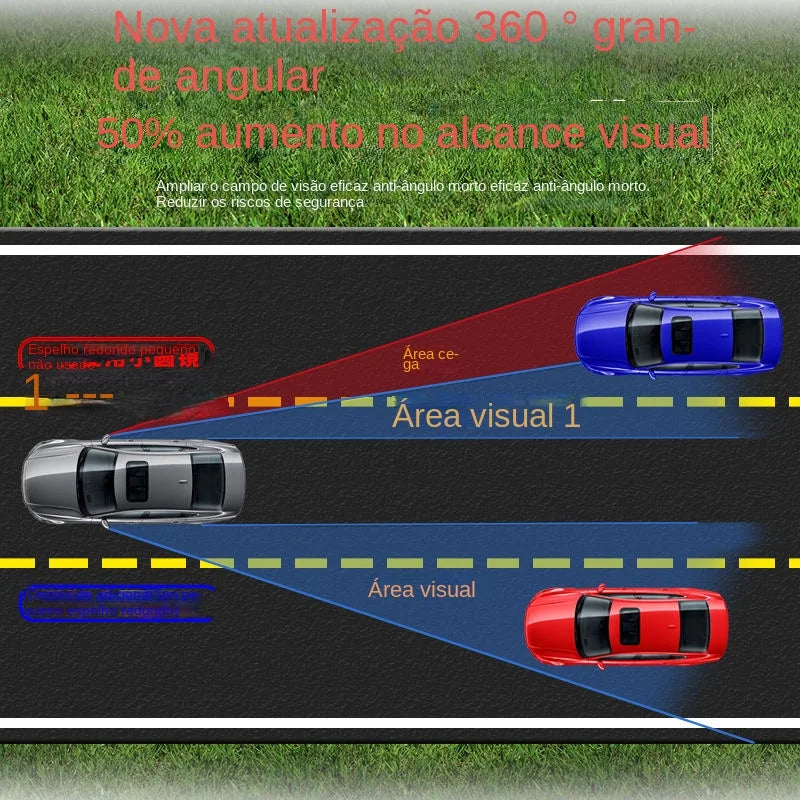 Espelho retrovisor ajustável do ponto cego do carro, ângulo largo, 360 graus, pequeno, redondo, auxiliar, espelho convexo, reverso