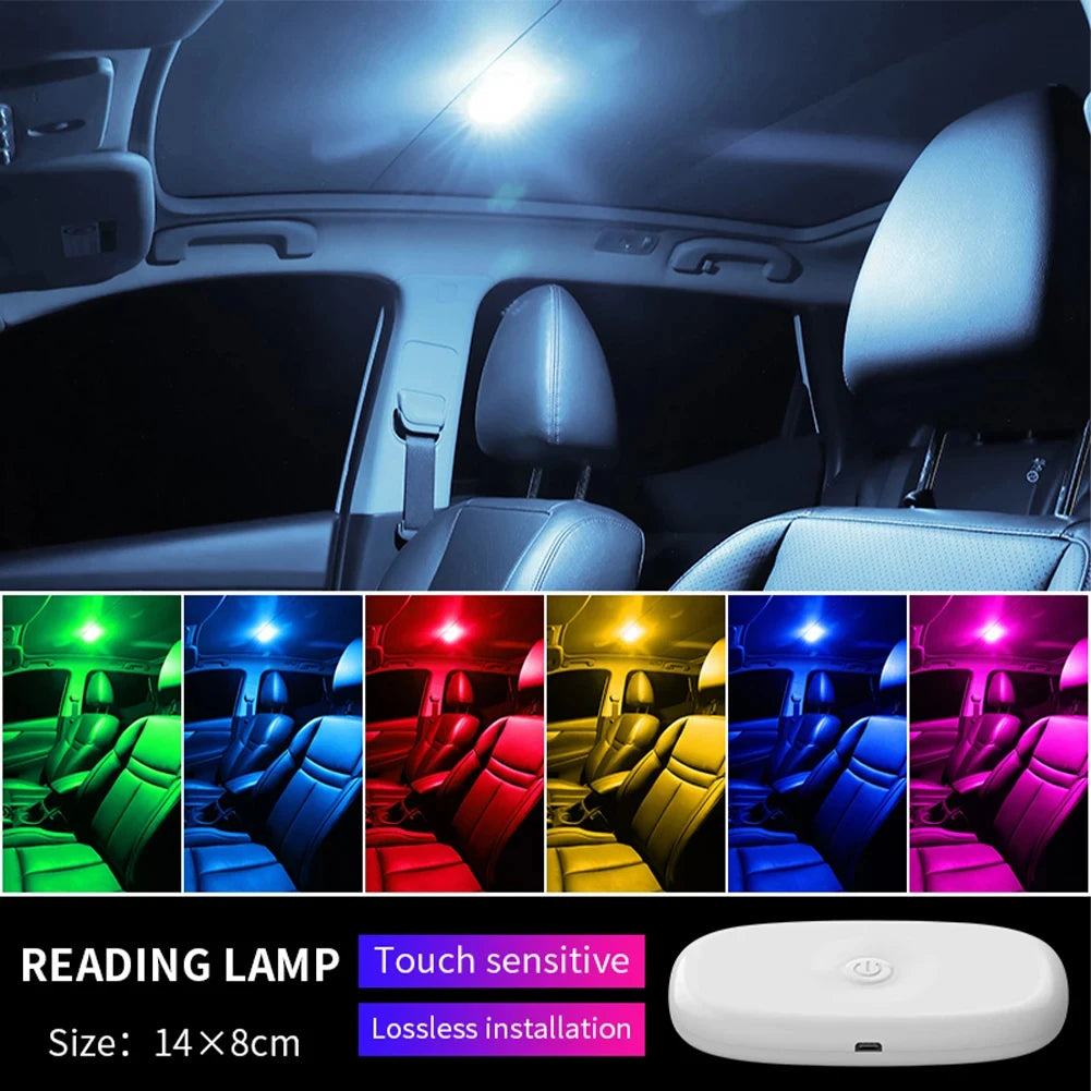 Carro led luzes de toque sem fio luz interior magnética luz da porta automática telhado lâmpada leitura usb recarregável 5v
