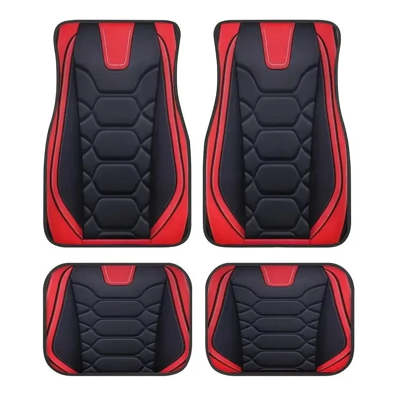 4 pçs tapetes do carro universal à prova dwaterproof água frente traseira conjunto completo tapetes de automóveis resistente ao desgaste e à sujeira couro auto tapete