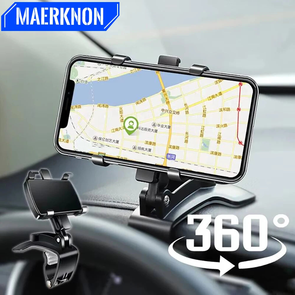 Suporte de telefone universal pour tableau de bord de voiture 360 °     Suporte de voiture para Smartphone giratório, para iPhone,