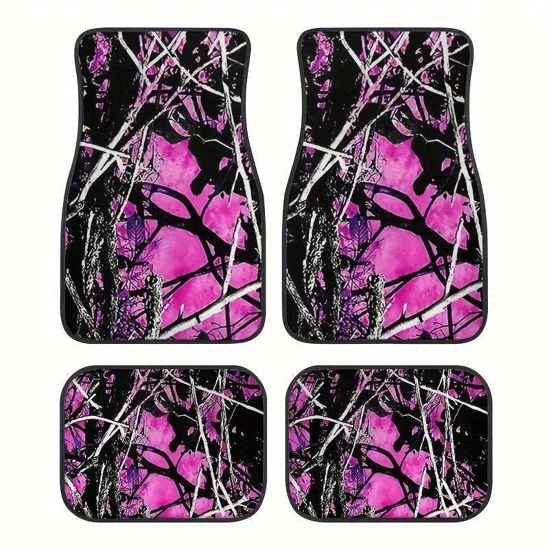 4 pçs tapetes do carro padrão boêmio europeu étnico auto tapete de borracha universal acessórios interiores para assentos dianteiros e traseiros