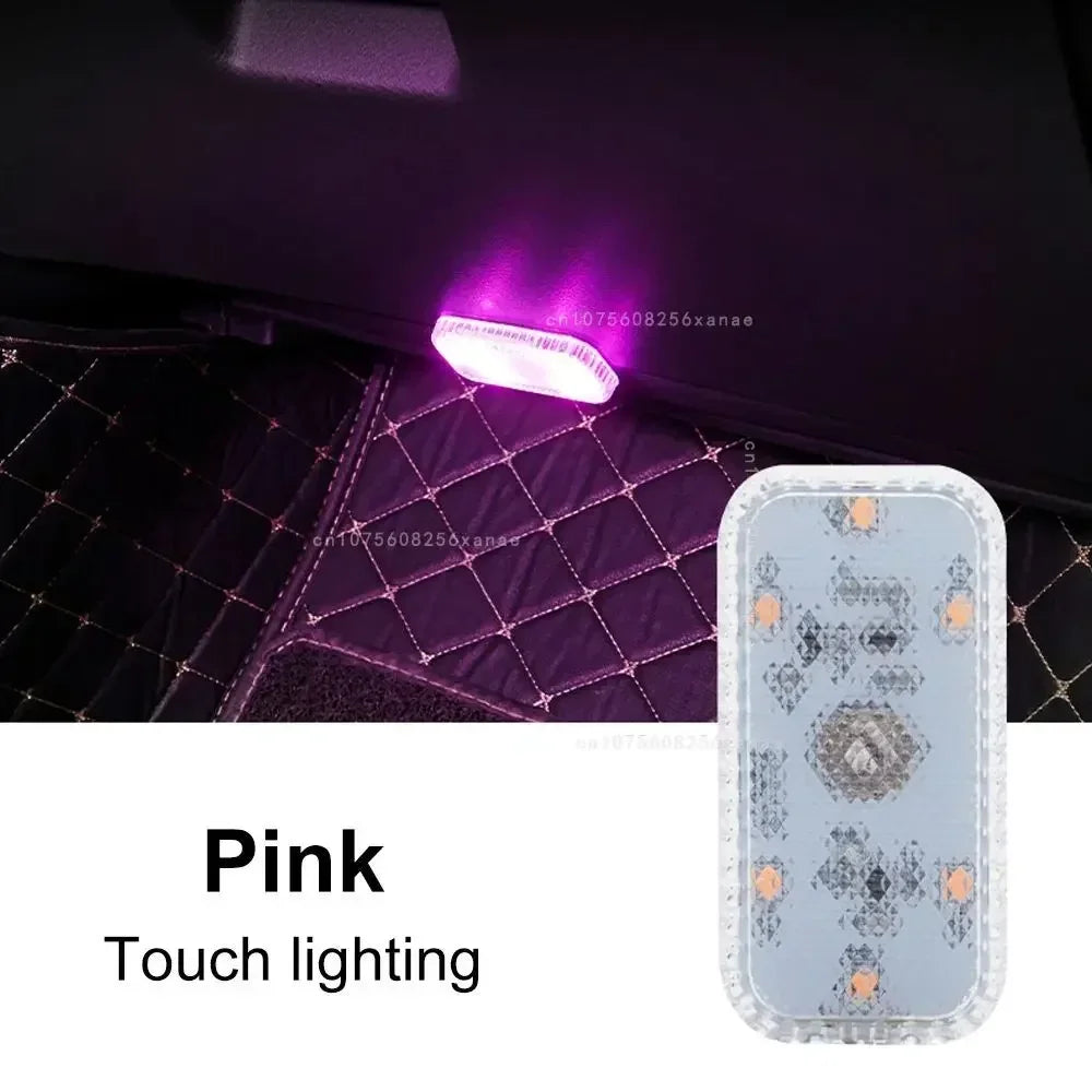 Sensor de toque do carro led luz ambiente interior do carro lâmpada leitura teto sem fio usb recarregável atmosfera luz