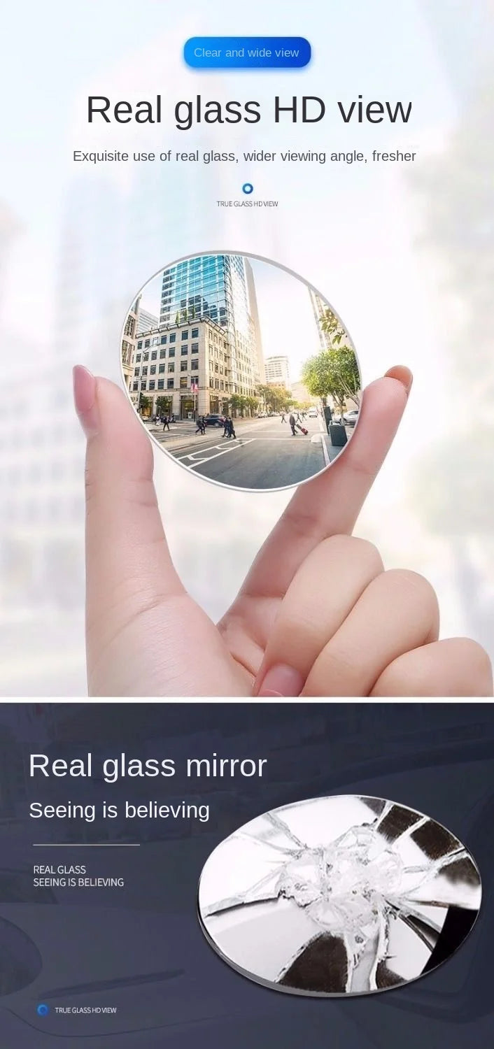 Espelho retrovisor ajustável do ponto cego do carro, ângulo largo, 360 graus, pequeno, redondo, auxiliar, espelho convexo, reverso