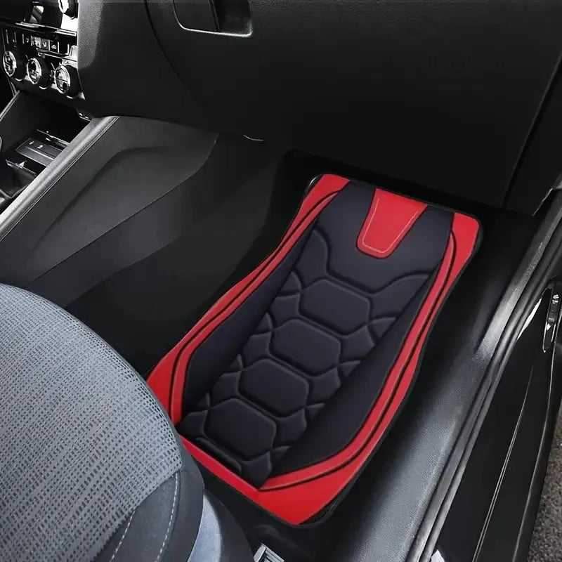 4 pçs tapetes do carro universal à prova dwaterproof água frente traseira conjunto completo tapetes de automóveis resistente ao desgaste e à sujeira couro auto tapete