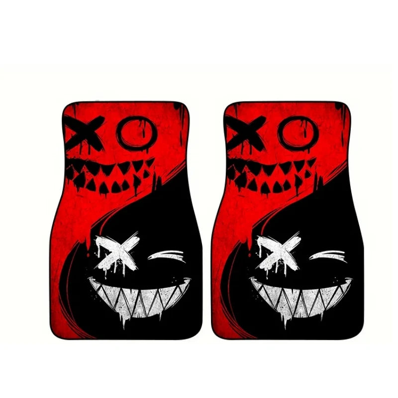 Tapetes universais para todas as estações, 4 unidades, fibra de poliéster, com base antiderrapante, fácil de limpar, acessórios interiores do carro