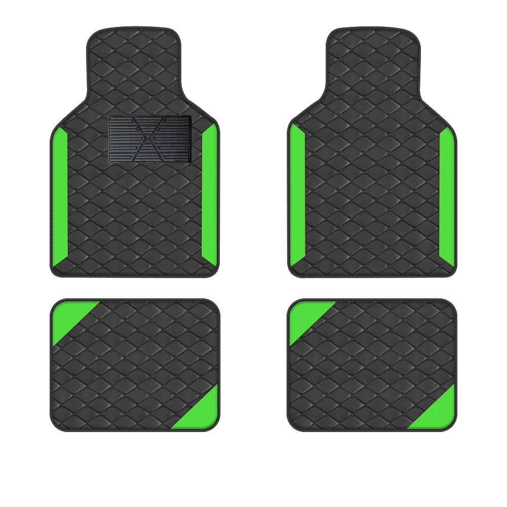 4 pçs conjunto de tapete de luxo para movimentação da mão esquerda universal tapete de carro almofada de proteção couro do plutônio para resistente ao desgaste antiderrapante