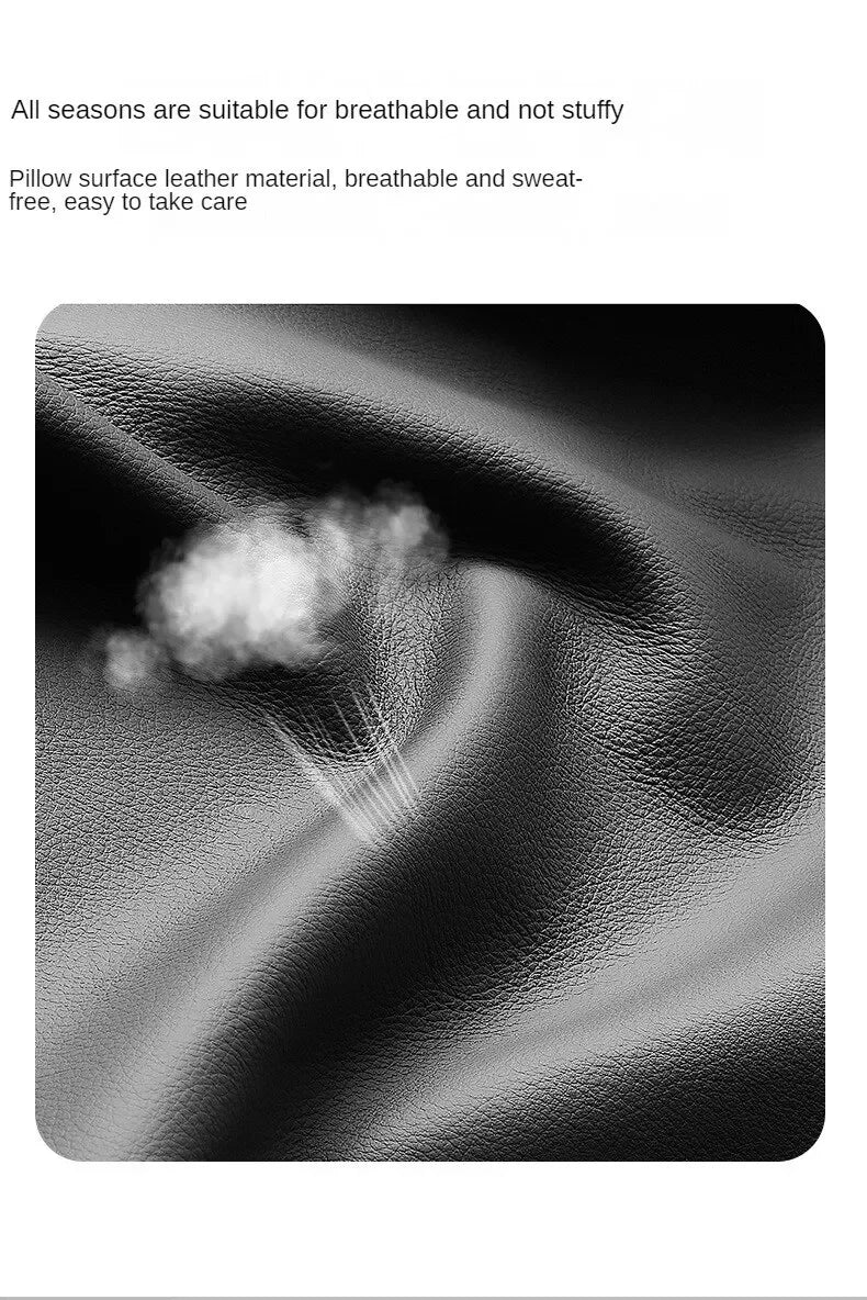 Travesseiro de encosto de cabeça de carro de malha respirável, suporte lateral universal, almofada de pescoço com capa de couro pu para alívio da dor na cabeça, conforto da unidade