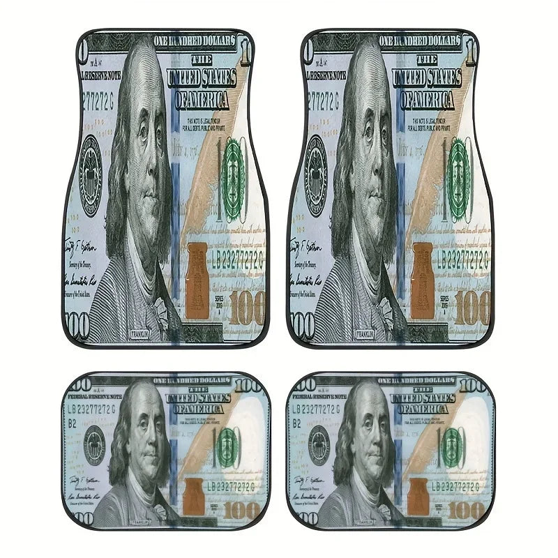 4 pçs tapetes do carro padrão boêmio europeu étnico auto tapete de borracha universal acessórios interiores para assentos dianteiros e traseiros