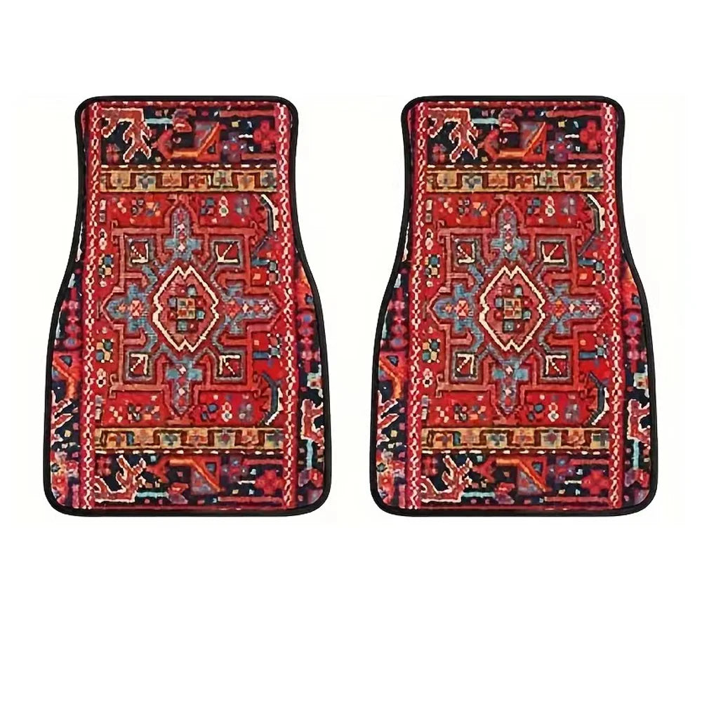 Tapetes universais para assoalho de carro, estilo boêmio, adequados para 98% modelos de peças automotivas, interior dianteiro e traseiro, resistente à sujeira