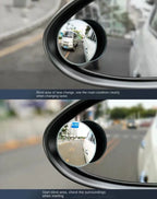 Espelho retrovisor ajustável do ponto cego do carro, ângulo largo, 360 graus, pequeno, redondo, auxiliar, espelho convexo, reverso