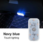 Sensor de toque do carro led luz ambiente interior do carro lâmpada leitura teto sem fio usb recarregável atmosfera luz